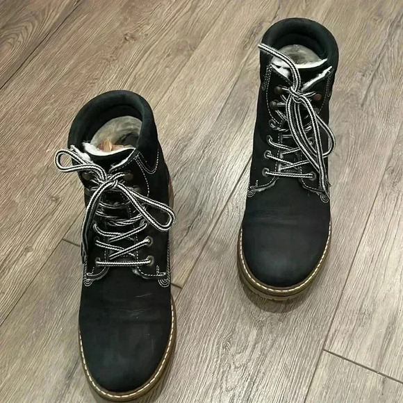 Tamaris Duo Tex Black Suede winter Ankle Boots Size 9/  EU 40 - Picture 2 of 9